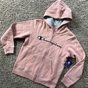 Champion BIG KIDS' PULLOVER HOODIE, SCRIPT LOGO